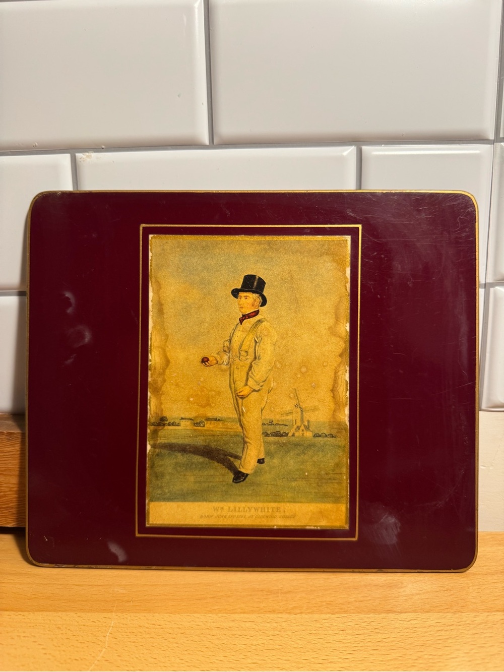 Vintage Lady Clare Decorative placemats with cricket player Illustrations